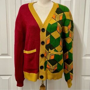 Steady Hands Vibrant Geometric Oversized Cardigan